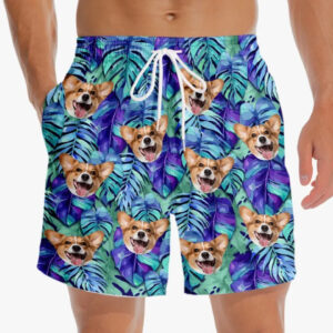 Lively Design Beach Short Custom Photo Meet Me Where The Sky Touches The Sea - Dog & Cat Personalized Custom Tropical Hawaiian Aloha Men Beach Shorts - Summer Vacation Gift, Birthday Party Gift For Pet Owners, Pet Lovers Set of 3