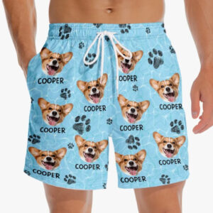 Lively Design Beach Short Custom Photo On The Beach, You Can Live In Happiness - Dog & Cat Personalized Custom Tropical Hawaiian Aloha Men Beach Shorts - Summer Vacation Gift, Birthday Party Gift For Pet Owners, Pet Lovers Set of 2