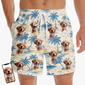 Classic Touch Beach Short Custom Photo Tropic Like It?s Paw-Sible - Dog & Cat Personalized Custom Tropical Hawaiian Aloha Men Beach Shorts - Summer Vacation Gift For Pet Owners, Pet Lovers Set of 4