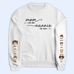 Vacation Vibe Sweatshirt Mom Grandma Est - Gift For Grandma - Personalized Unisex Sweatshirt With Design On Sleeve Set of 10