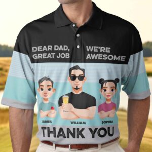 Made to Shine Polo Shirt Dear Dad, Great Job - Personalized Polo Shirt Set of 4