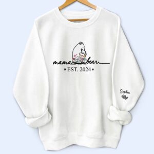 Dynamic Hue Sweatshirt Mama Bear Floral Style - Birthday, Loving Gift For Mom, Mother, Grandma, Grandmother - Personalized Unisex Sweatshirt With Design On Sleeve Set of 3