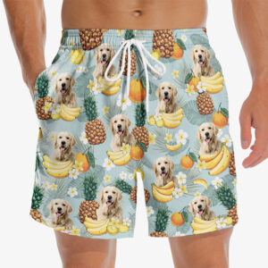 Classic Touch Beach Short Custom Photo Sunrise Sunburn Sunset - Dog & Cat Personalized Custom Tropical Hawaiian Aloha Men Beach Shorts - Summer Vacation Gift, Birthday Party Gift For Pet Owners, Pet Lovers Set of 3