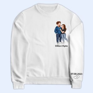Vacation Vibe Sweatshirt Arm In Arm Couple - Gift For Couples, Husband, Wife - Personalized Sweatshirt With Sleeve Imprint Set of 3