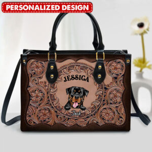 Personalized Leather Handbag For Dog Mom VTX16FEB24TP2