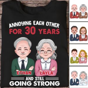 Classic Touch T-shirt Couple - Annoying Each Other For Many Years Still Going Strong - Personalized Unisex T-shirt Set of 10