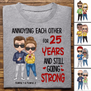Lively Design T-shirt Couple - Annoying Each Other - Personalized T-shirt - Gift For Husband Wife - Cartoon Couple Set of 2
