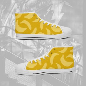 Banana High Canvas Shoes, Banana Gift, Banana Shoe, Banana Present, Banana Footwear, Banana Design WF103