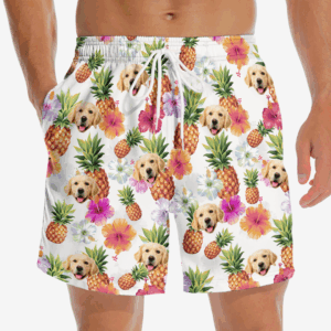 Lively Design Beach Short Custom Photo Let's Go To The Beach - Dog & Cat Personalized Custom Tropical Hawaiian Aloha Men Beach Shorts - Summer Vacation Gift, Birthday Party Gift For Pet Owners, Pet Lovers Set of 3
